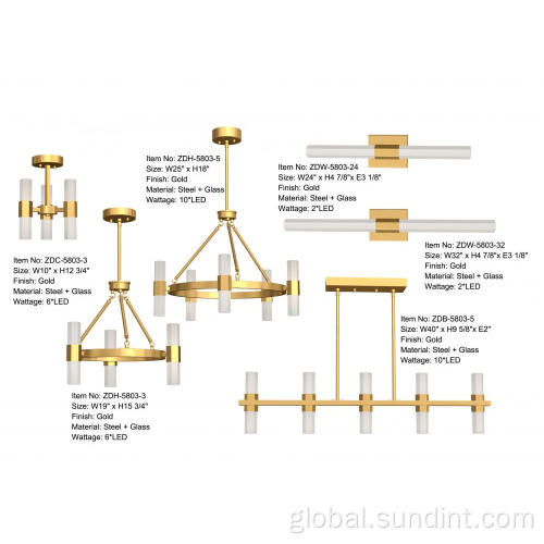 China 10 LED ALTURAS GOLD Light linear Chandeliers Factory